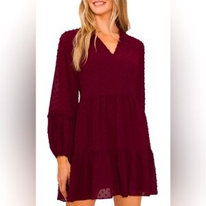 CeCe Clip Dot Dress Size Large EUC